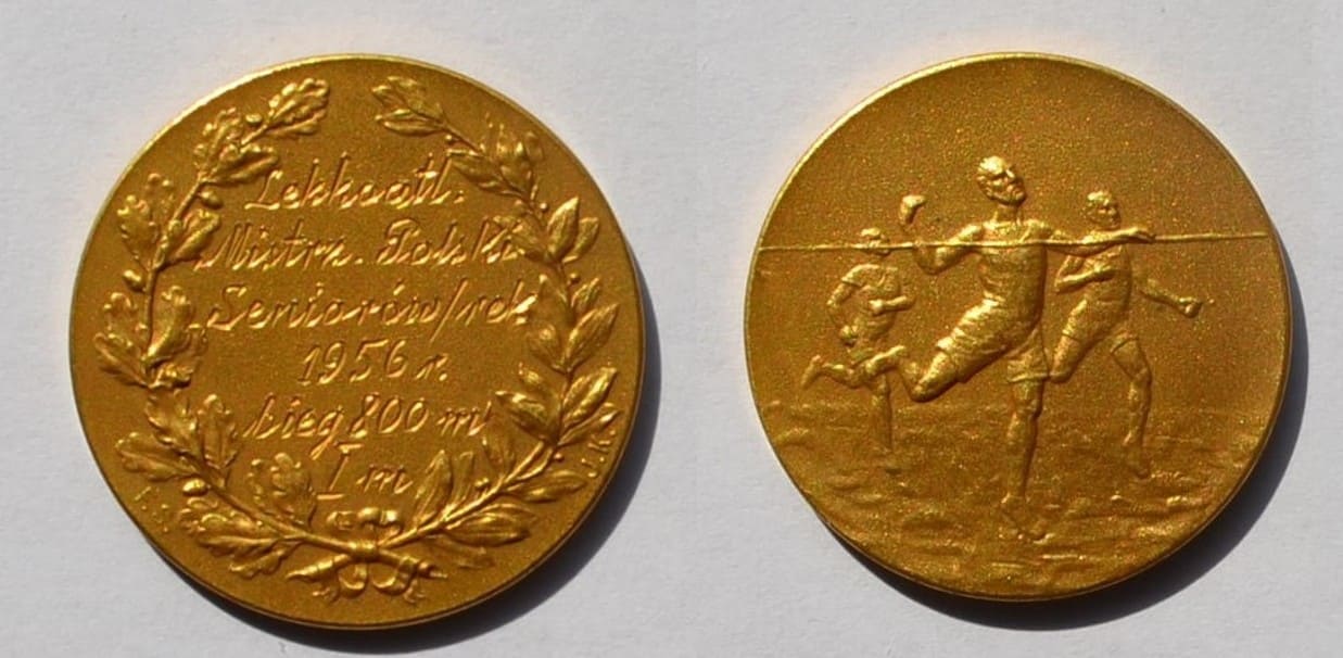 Medal Zbigniewa Orywała: I miejsce/Lekkoatletyczne Mistrzostwa Polski 1956 (sygn. MRW-RN/302).