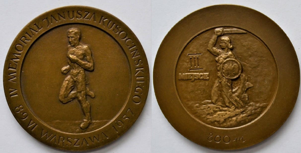 Medal Zbigniewa Orywała: III miejsce/ IV Memoriał J. Kusocińskiego Warszawa 1957 (sygn. MRW-RN/324).