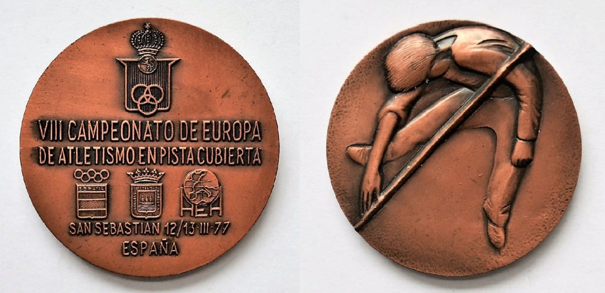 Medal Zbigniewa Orywała: Mistrzostwa Europy w Lekkiej Atletyce San Sebastian-Espana Hiszpania 1977 (sygn. MRW-RN/350).